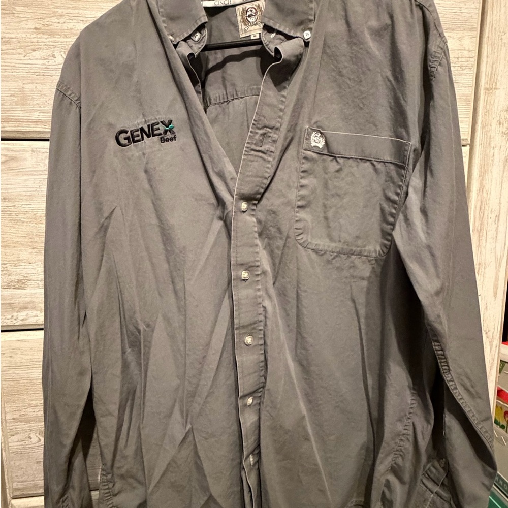 Cinch Gray Shirt with Embroidered Logo